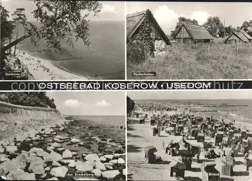 Koserow Ostseebad Usedom Steilkueste Fischerhuetten Am Streckelberg Strand Kat. Koserow