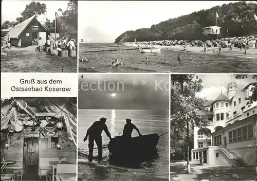 Koserow Ostseebad Usedom FGDB Erholungsheim Strand Fischgaststaette Fischer Strand Abendstimmung Kat. Koserow