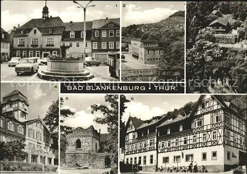 Bad Blankenburg Marktplatz Brunnen Stadthalle Schweizer Haus Schwarzatal Ferienheim Eberstein FDGB Erholungsheim Kat. Bad Blankenburg