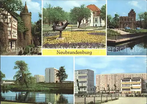 Neubrandenburg Wiekhaus Moechenturm Stadtpark Skulptur Schwanenteich Erich Weiner Friedrich Wolf Oberschule Kat. Neubrandenburg