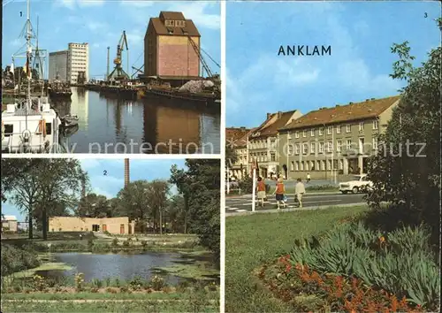 Anklam Peenehafen Schiffskran Schwimmhalle Marktplatz Kat. Anklam