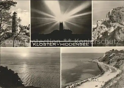 Insel Hiddensee Leuchtturm Kloster Hiddensee Strand Steilkueste Abendstimmung Kat. Insel Hiddensee