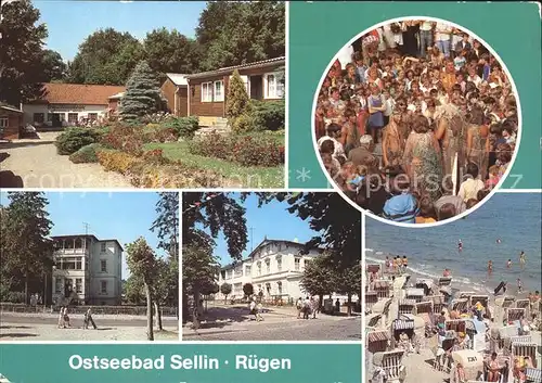 Sellin Ostseebad Ruegen Schullandheim Neptunfest FDGB Erholungsheim Strand Kat. Sellin Ostseebad