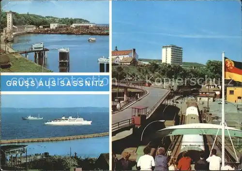 Sassnitz Ostseebad Ruegen Fischereihafen MS Sassnitz Faehrschiff Ortsansicht Kat. Sassnitz