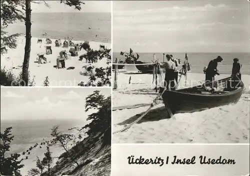 ueckeritz Usedom Strand Fischerboot Steilkueste Kat. ueckeritz Usedom