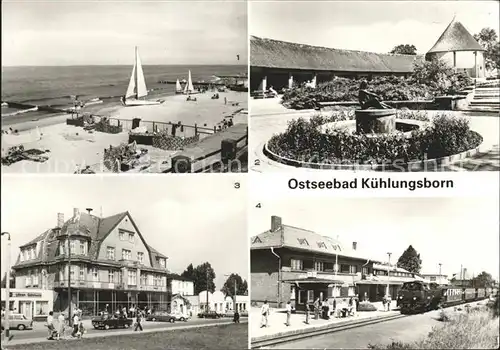 Kuehlungsborn Ostseebad Bootsanlegestelle Konzertgarten Maxim Gorki Strasse Molli Eisenbahn Bahnhof Kat. Kuehlungsborn