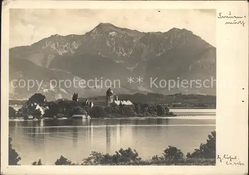 Fraueninsel Chiemsee Kloster Frauenwoerth Chiemgauer Alpen Kat. Chiemsee