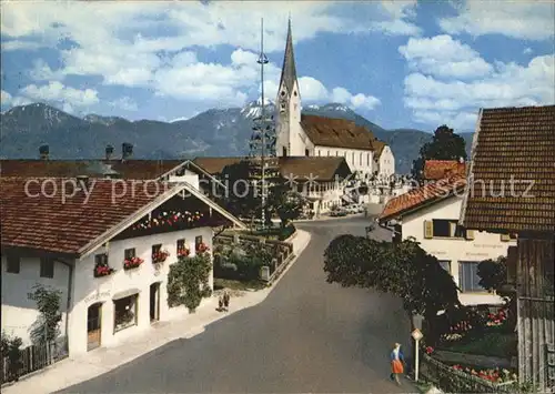 Bernau Chiemsee Ortsstrasse Kirche Luftkurort Kat. Bernau a.Chiemsee