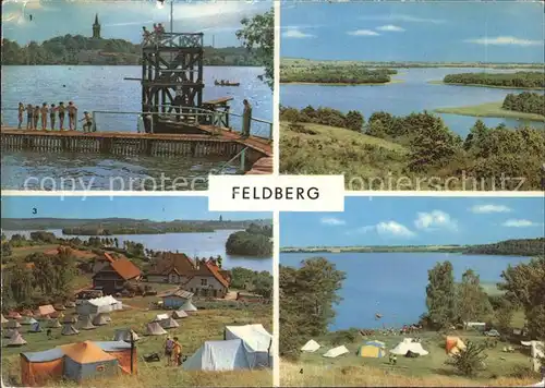 Feldberg Mecklenburg Badeanstalt Zeltplatz Camping Hauptmannsberg Huettenberg Kat. Feldberger Seenlandschaft