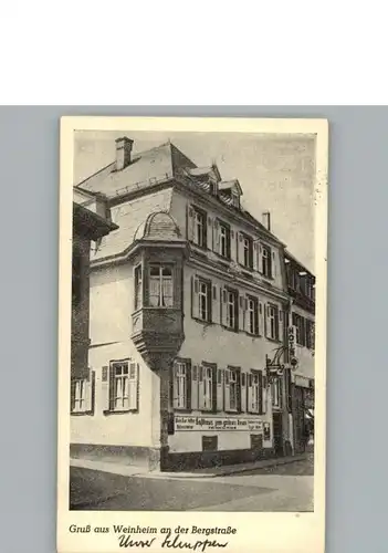 Weinheim Bergstrasse Gasthaus Zum Gruenen Baum / Weinheim /Heidelberg Stadtkreis