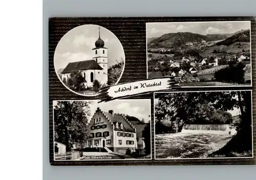 Achdorf Blumberg Gasthaus Scheffellinde Kirche Wutach / Blumberg /Schwarzwald-Baar-Kreis LKR