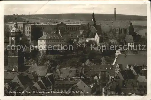 Meissen Elbe Sachsen Fuerstenschule St. Afrakirche Kat. Meissen