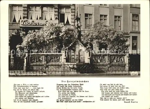 Koeln Rhein Heinzelmaennchen Brunnen Spruch  Kat. Koeln