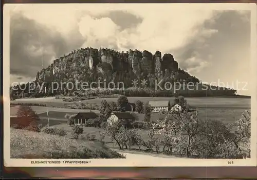 Pfaffenstein Koenigstein Saechsische Schweiz Elbsandsteingebirge Kat. Koenigstein Saechsische Schweiz