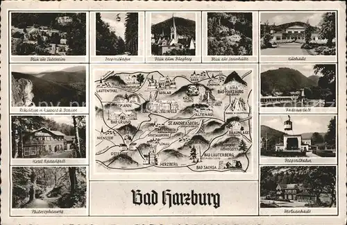 Bad Harzburg Bergseilbahn Talstein Landkarte Kat. Bad Harzburg