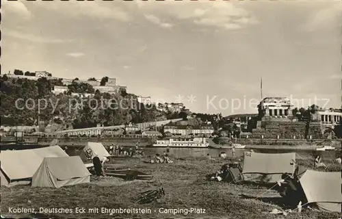 Koblenz Rhein Deutsches Eck Ehrenbreitstein Camping Platz Kat. Koblenz