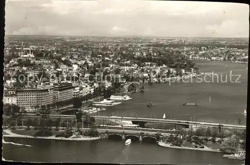 Hamburg mit Alster u.Lombardsbruecken Kat. Hamburg