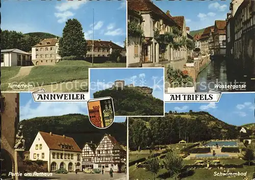 Annweiler Trifels Rathaus Schwimmbad Wassergasse u.Turnerheim Kat. Annweiler am Trifels