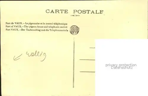 Fort de Vaux pigeonnier et le central telephonique Kat. Verdun