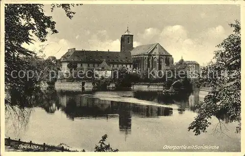 Breslau Niederschlesien Oderpartie Sandkirche Kat. Wroclaw