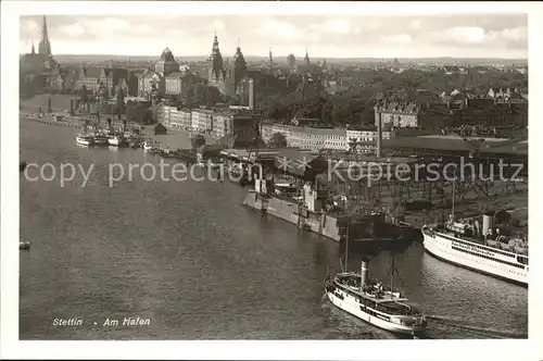 Stettin Westpommern Hafen Fliegeraufnahme Kat. Szczecin