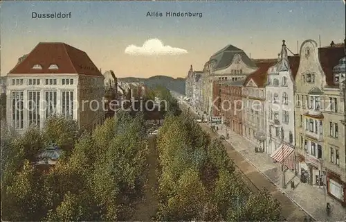 Duesseldorf Allee Hindenburg Strassenbahn Kat. Duesseldorf