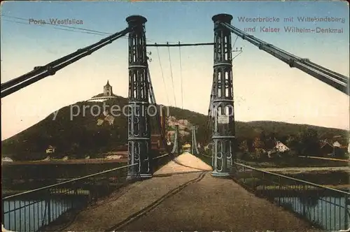 Porta Westfalica Weserbruecke Wittekindsberg Kaiser Wilhelm Denkmal Kat. Porta Westfalica