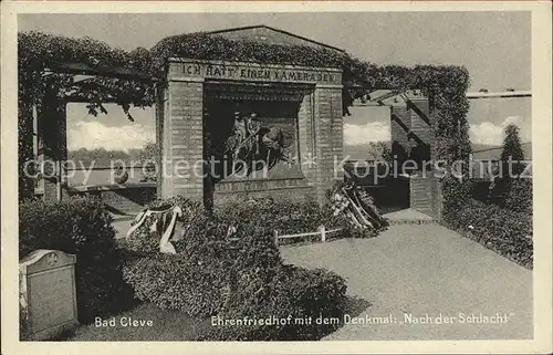 Bad Cleve Denkmal nach der Schlacht Ehrenfriedhof Kat. Kleve