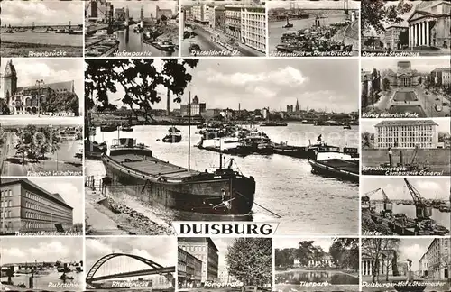 Duisburg Ruhr Hof Stadtheater Stadthaus Rheinbruecke Schiffe / Duisburg /Duisburg Stadtkreis