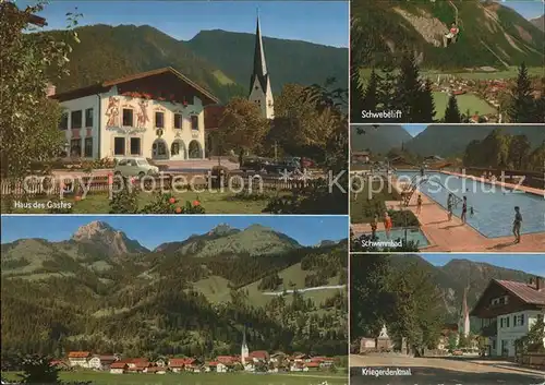 Bayrischzell Schwimmbad Kriegerdenkmal Schwebelift Kat. Bayrischzell