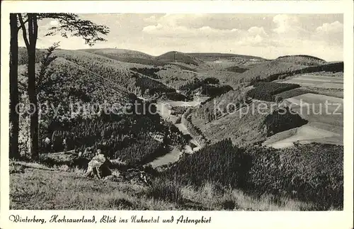 Winterberg Hochsauerland Panorama Blick ins Nuhnetal und Astengebiet Kat. Winterberg