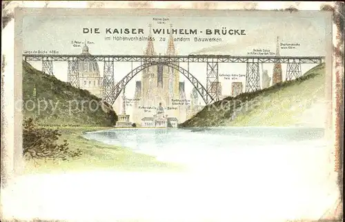 Muengsten Kaiser Wilhelm Bruecke Eisenbahnbruecke Muengstener Bruecke Deutsche Reichspost Kat. Remscheid