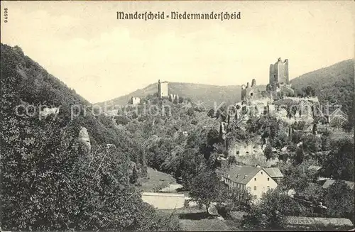 Manderscheid Eifel Schlossruinen Kat. Manderscheid