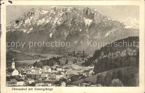 Oberaudorf Ortsansicht mit Kirche Kaisergebirge Kat. Oberaudorf