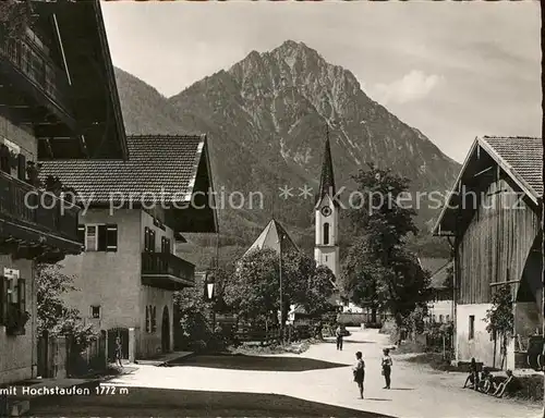 Piding Ortsstrasse Kirche Hochstaufen Chiemgauer Alpen Kat. Piding