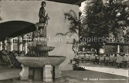 Garmisch Partenkirchen Kurpark Brunnen Skulptur Kat. Garmisch Partenkirchen