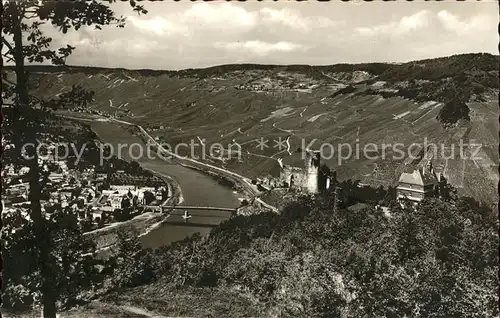 Bernkastel Kues Panorama mit Burgruine Landshut Kat. Bernkastel Kues