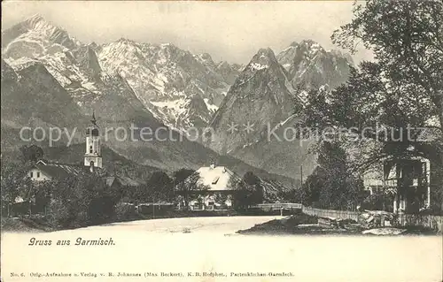 Garmisch-Partenkirchen Partie am Fluss Kirche Alpen / Garmisch-Partenkirchen /Garmisch-Partenkirchen LKR