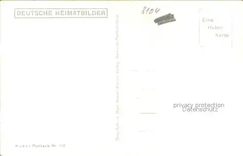 Grainau Ortsansicht mit Kirche Zugspitze Serie Deutsche Heimatbilder Huber Karte Nr. 175 Kat. Grainau