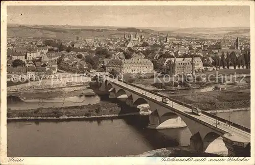 Trier Totalansicht mit neuer Moselbruecke alte Roemerstadt Kat. Trier