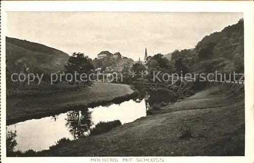 Malberg Eifel Uferpartie am Fluss Schloss Richarz Naturaufnahmen Nr. 132 Kat. Malberg