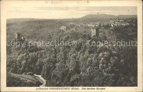 Manderscheid Eifel Panorama mit Burgen Kat. Manderscheid