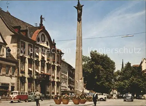 Offenburg Rathaus und Ursulasaeule Kat. Offenburg