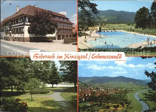 Biberach Baden Gasthof Pension Zum Schwarzen Adler Schwimmbad Park Kat. Biberach