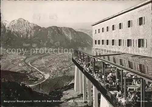 Bad Reichenhall Berghotel Predigtstuhl Gipfelstation Panoramablick mit Hochstaufen Chiemgauer Alpen Kat. Bad Reichenhall