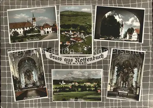 Rottenbuch Oberbayern Ortsansicht mit Kirche Altar Kat. Rottenbuch