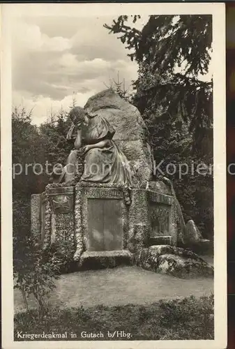 Gutach Schwarzwald Kriegerdenkmal Kat. Gutach