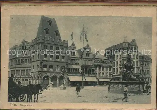 Trier Hauptmarkt Brunnen Pferdegespann Kat. Trier