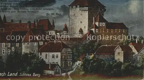 Burg Wupper Schloss Burg Bergisches Land Kat. Solingen