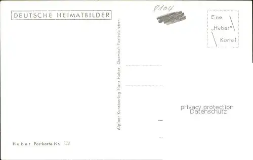 Grainau Ortspartie Maibaum Zugspitze Serie Deutsche Heimatbilder Huber Karte Nr. 738 Kat. Grainau